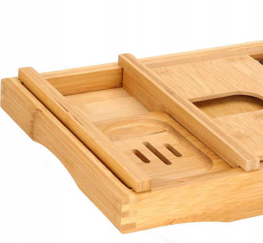 Dl Natural Bamboo Bathtub Tray Sersimo 1024 Extendable 75-110x23cm