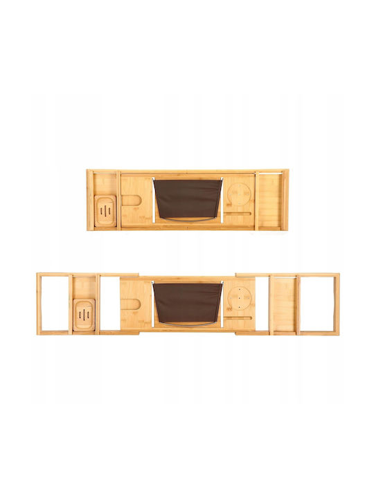 Dl Natural Bamboo Bathtub Tray Sersimo 1024 Extendable 75-110x23cm