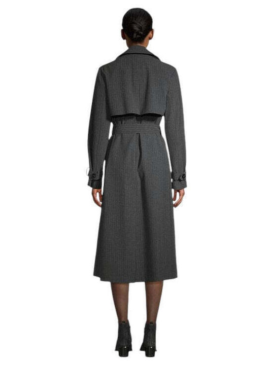 Marella Women's Midi Coat with Belt Gray