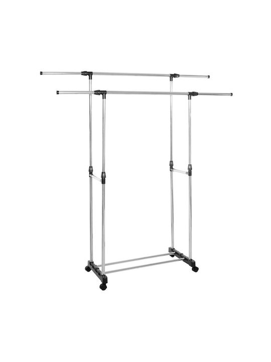 Rollbar Kleiderständer Teleskopisch Silber 155x45x150cm