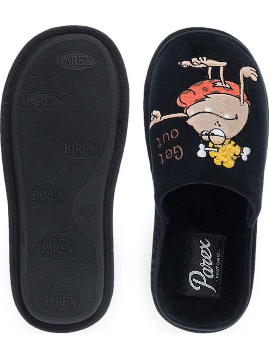 Men's Printed Slippers Black