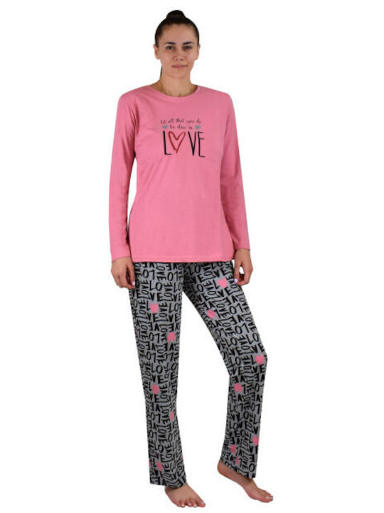 Poleren Winter Damen Pyjama-Set Lila