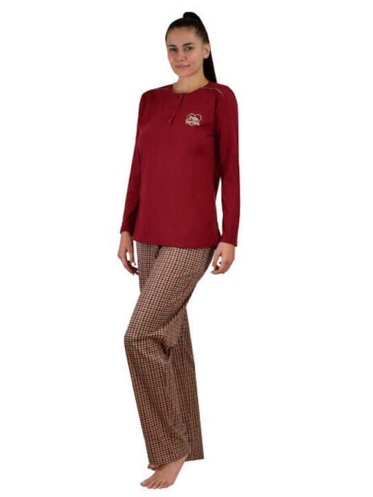 Poleren Winter Women's Pyjama Set Burgundy