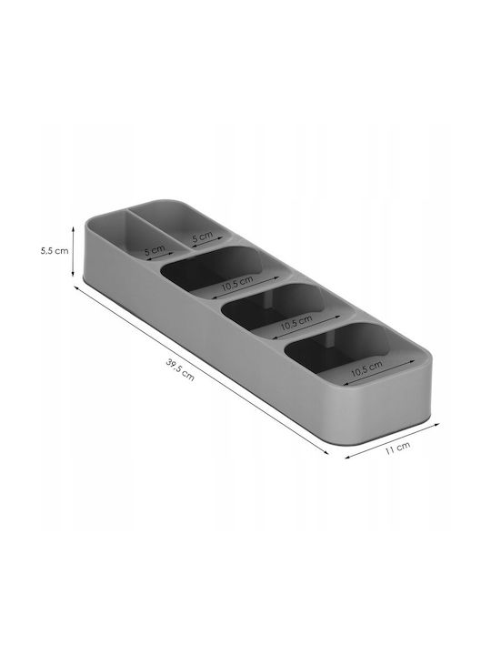 Tăvi Pentru Tacâmuri De Sertar Din Plastic 40x11x5.5cm Gri