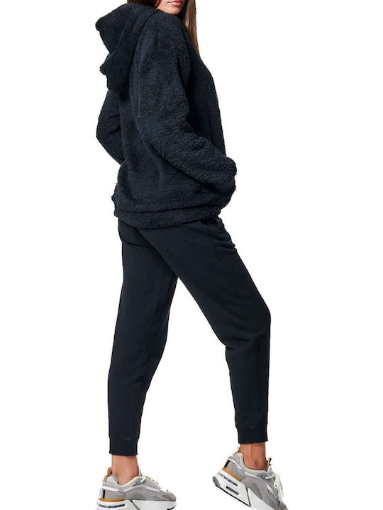 Short Women's Cardigan with Zipper Black