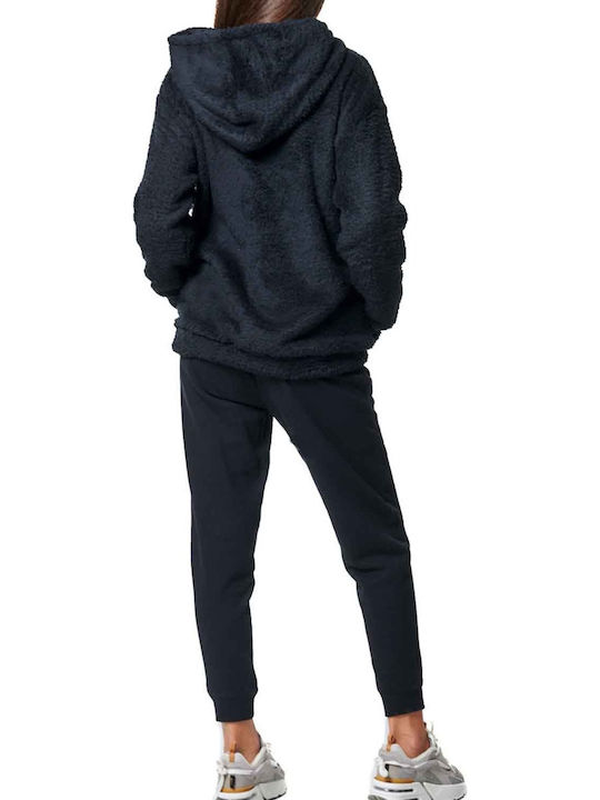 Short Women's Cardigan with Zipper Black