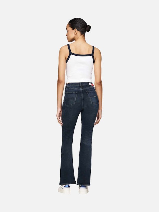 Tommy Hilfiger Sylvia Women's Jean Trousers Flared Dark Denim