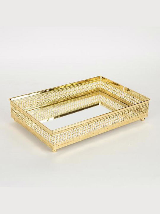 Estheti Home Gold Metal Mirror Tray 26x19x6cm 752-16024