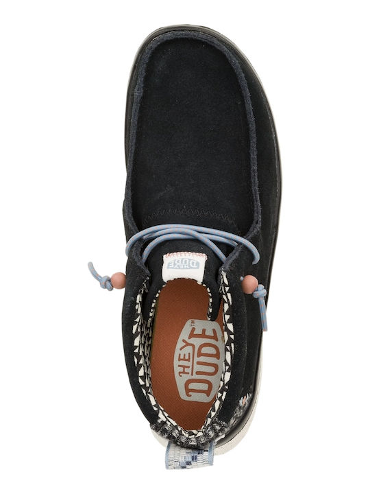 Wendy Peak Hi Suede Suede Γυναικεία Μποτάκια με Πλατφόρμα Μαύρα