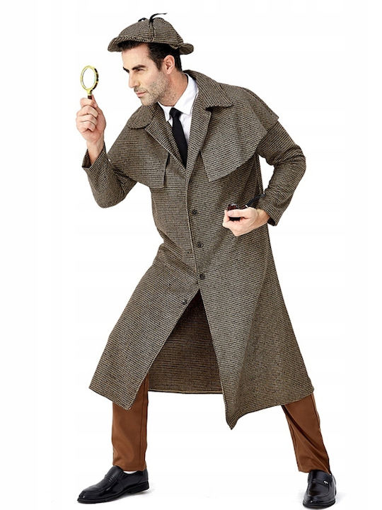 Sherlock Holmes Costume Men Detective Disguise Carnival Sherlock L