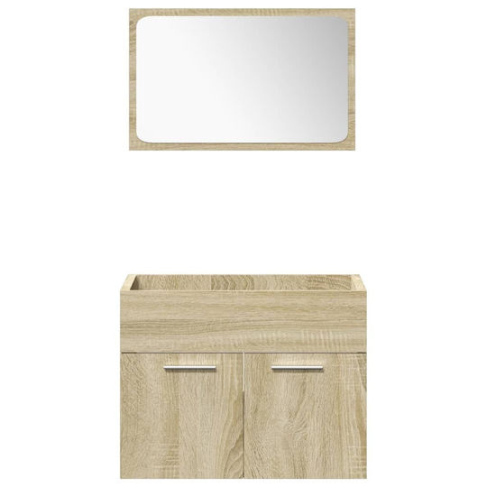 vidaXL Waschtisch mit Waschbecken, Spiegel & Säule L61xB18.5xH39.5cm Coffee