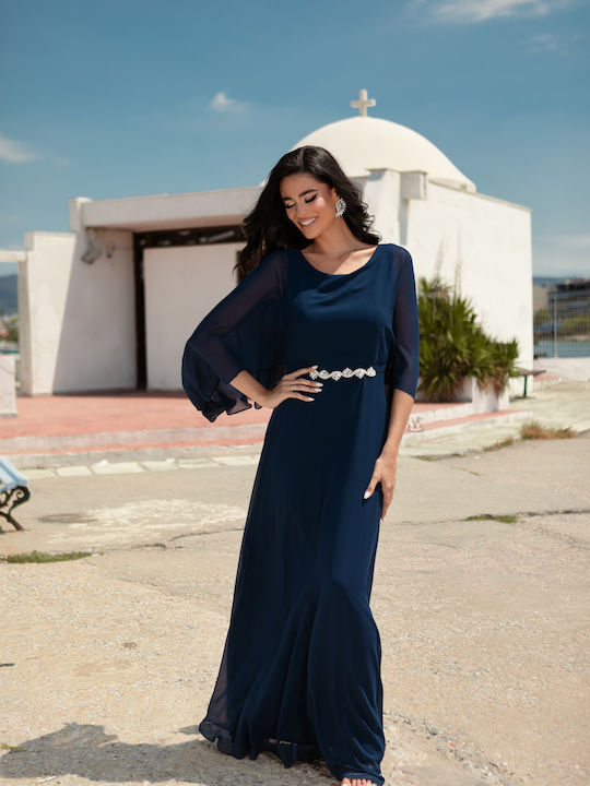 Sommer Maxi Kleid für Hochzeit / Taufe Blau