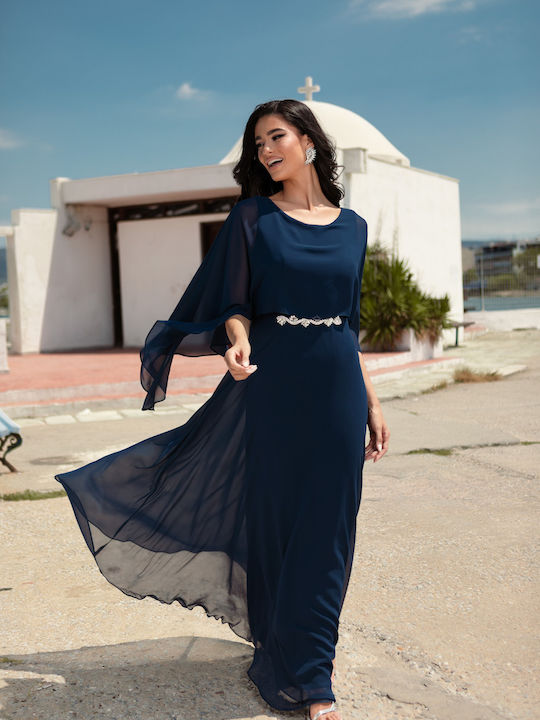 Sommer Maxi Kleid für Hochzeit / Taufe Blau