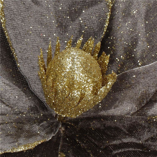 Hängendes Ornament Blume Gray mit Glitzer Set 5Stück