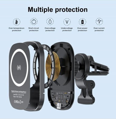 Suport Auto Magnetic Magsafe Încărcare Wireless 15W Încărcare Rapidă QC3.0 Standard Qi Cwcph-d10