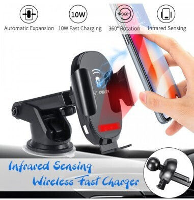 Suport Auto pentru Ventilație + Ventuză Încărcare Wireless 10W Standard Qi Încărcare Rapidă Tip-C Cwcph-d3