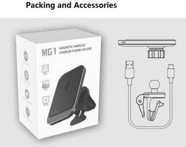 Suport Auto Magnetic Magsafe Încărcare Wireless 15W Qi Încărcare Rapidă QC3.0 Cwcph-mg1