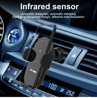 Suport Auto pentru Ventilație + Ventuză 15W Qi Standard Încărcare Rapidă Wireless Tip-C Cwcph-d5
