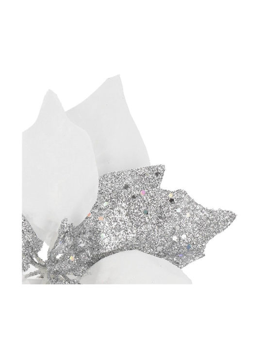 Ornament suspendat Floare Plastic Alb Set 5buc