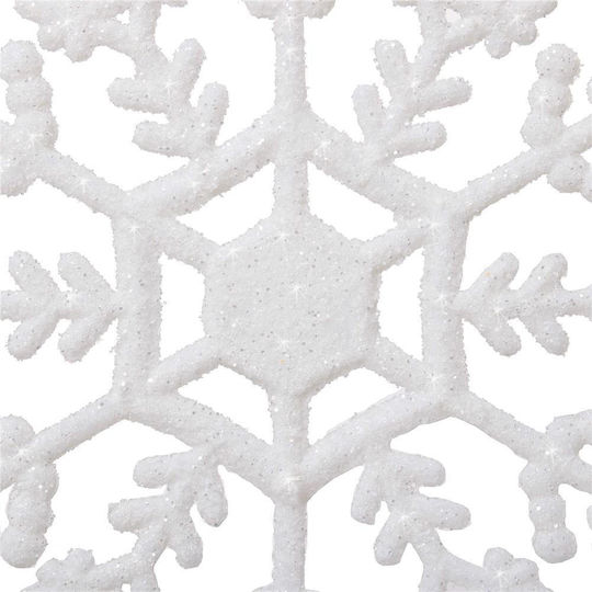Ornament suspendat Fulgi de zăpadă Plastic Alb Set 3buc