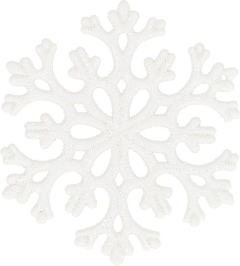 Ornament suspendat Fulgi de zăpadă Plastic Alb Set 8buc