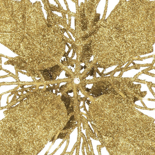 Hängendes Ornament Blume Kunststoff Gold 16x14cm Set 10Stück