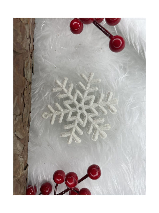 Ornament suspendat Fulgi de zăpadă Plastic Alb Set 3buc