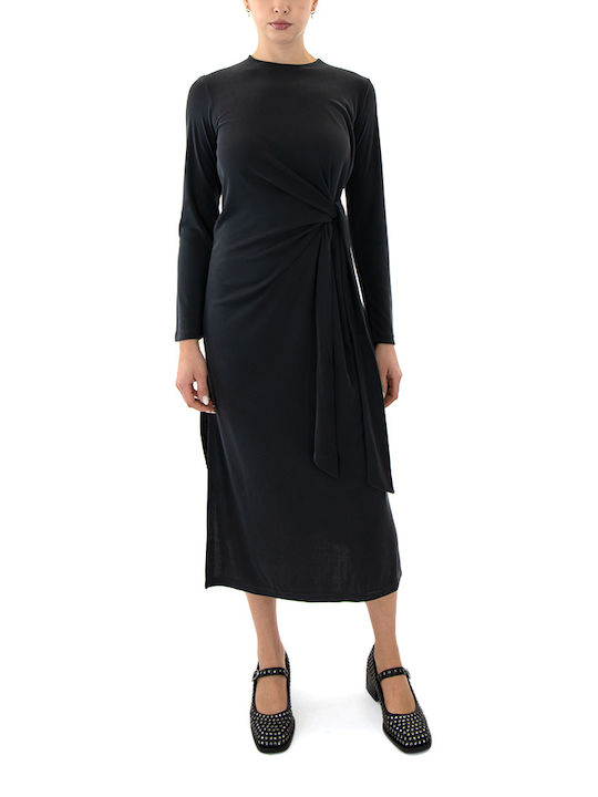 Zoya Midi Dress Wrap Black