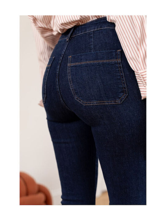 Ψηλόμεσο Γυναικείο Jean Παντελόνι Καμπάνα Blue