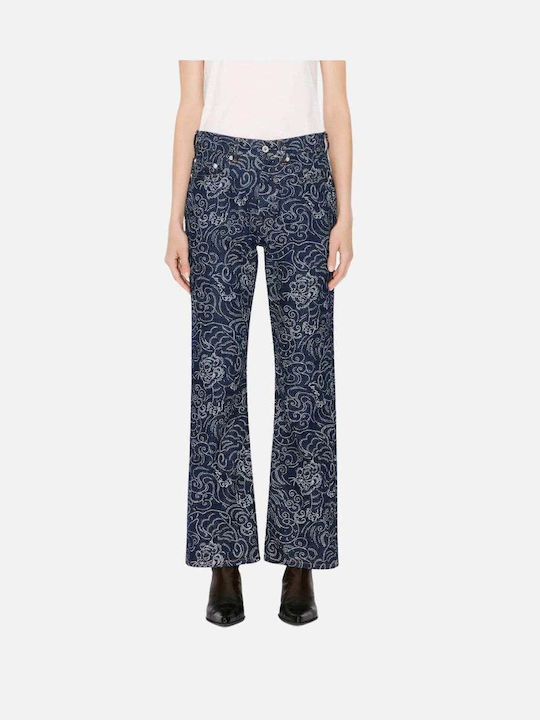 Kenzo High Waist Women's Jean Trousers Blue