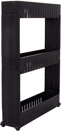 Sersimo Lebensmittelregal Kunststoff 3 Ebenen Schwarz 54x12.5x70cm