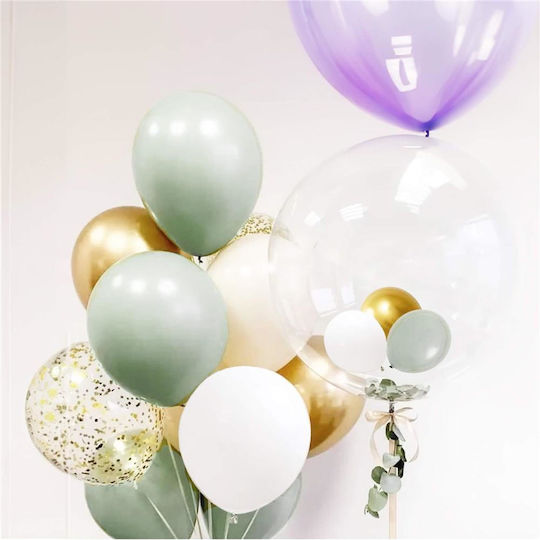 Komposition mit 50 Luftballons Latex Goldene 40cm white, gold, mint green