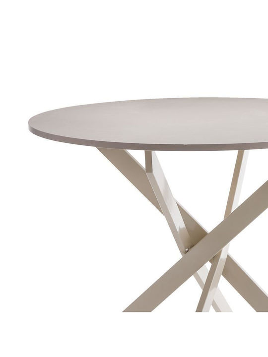 Dammero Кръгла Трапезария Трапезария Метално Cream 100x100x75бр