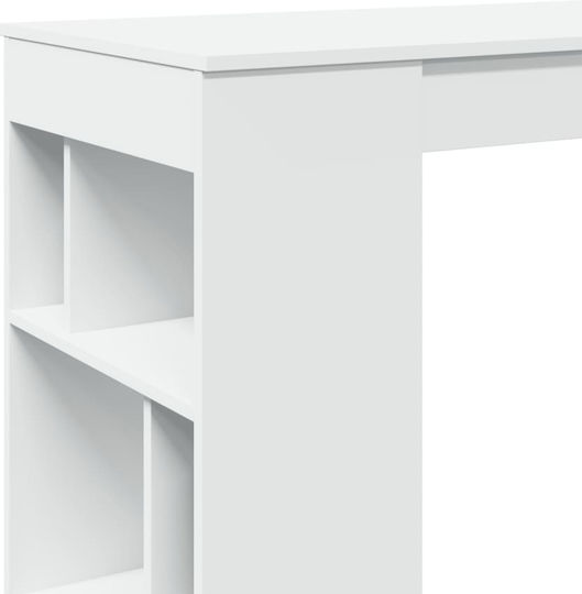 Table Bar Wooden White 102x50x103.5cm