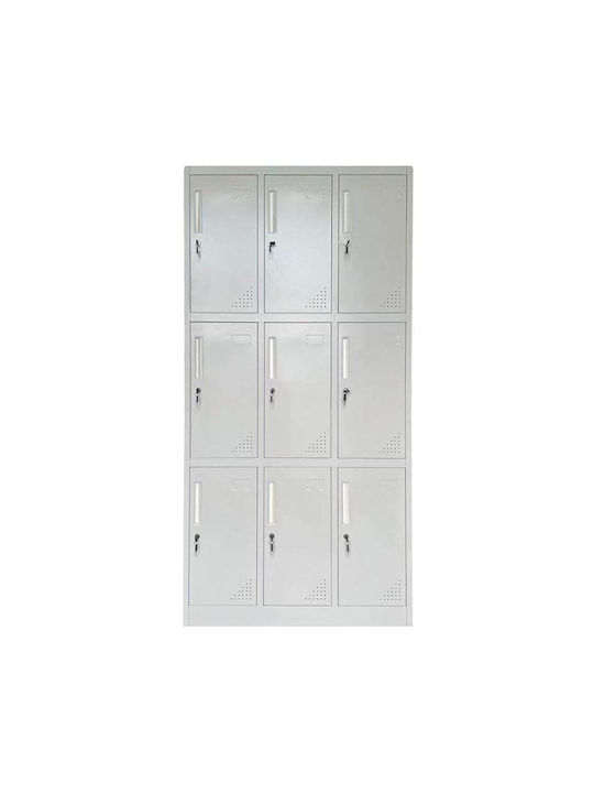 Dulap Locker Metalic Cu Din Posibilitatea De Blocare Cu 9 Dulapuri 90x40x185 Cm E6003,2