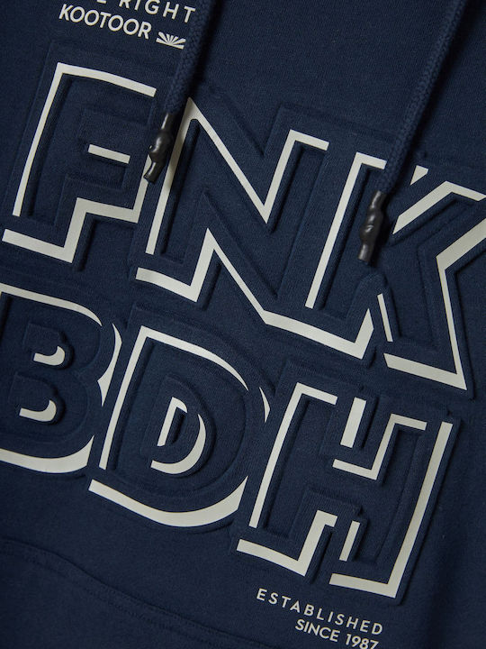 Funky Buddha Men's Sweatshirt with Hood and Pockets Navy Blue