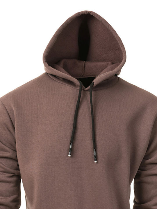 MBLK Men's Sweatshirt with Hood Brown