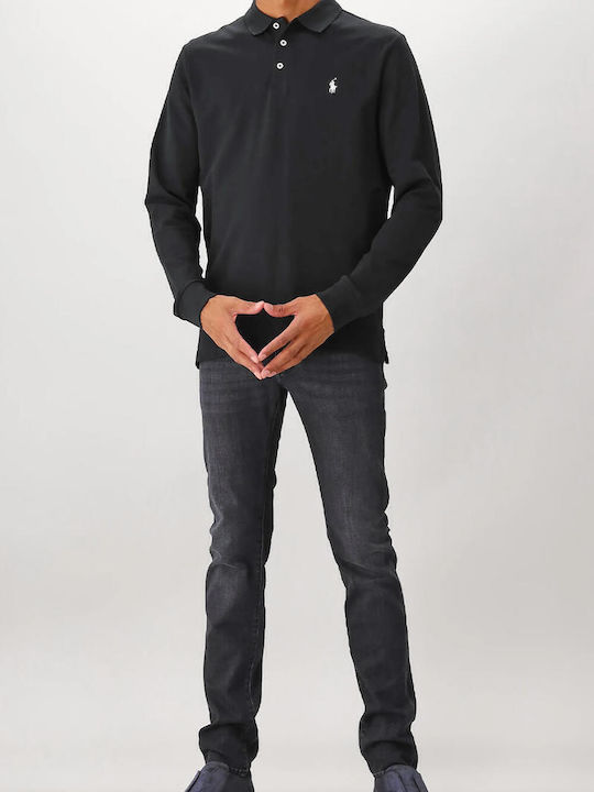Polo Langarmbluse Black