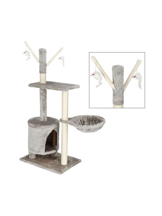 Stâlp pentru zgâriat pisici Copaci pentru pisici Gri 3 niveluri 27x27cm
