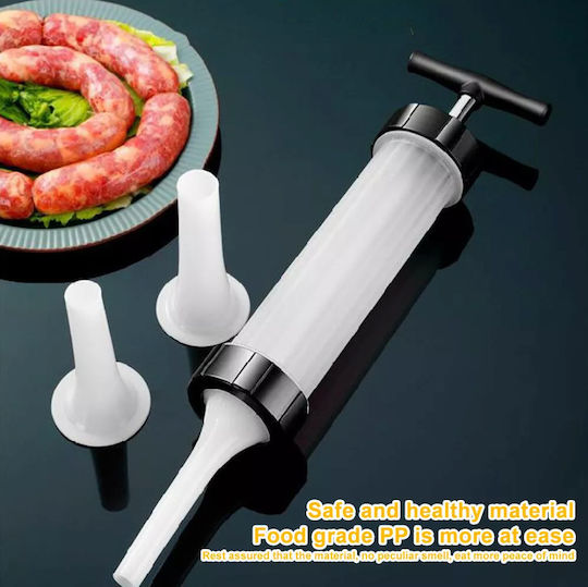 Dispozitiv de Umplere Cârnați în Formă de Seringă Zola 3 Capete Plastic 29x6 Cm Transparent