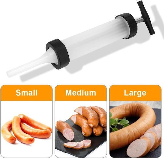 Dispozitiv de Umplere Cârnați în Formă de Seringă Zola 3 Capete Plastic 29x6 Cm Transparent