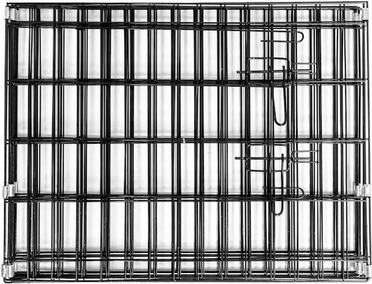Pet Fence Made Iron Configurable Shape Access Door Xxl 120x120x60cm Black