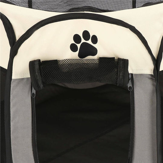 Extensibil Parc pentru Câini Octagon din Material Textil de Culoare Gri 114 x 45cm
