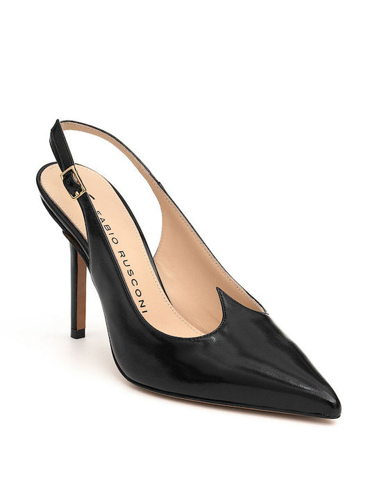 Fabio Rusconi Patent Leather Black High Heels with Strap