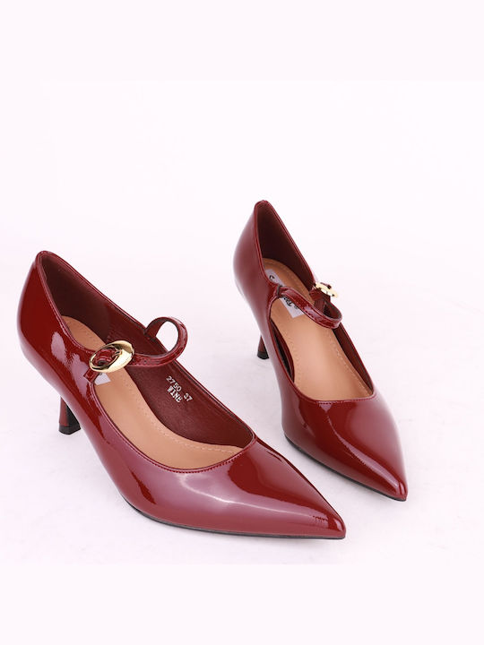 Sweet Shoes Burgundy Heels with Strap