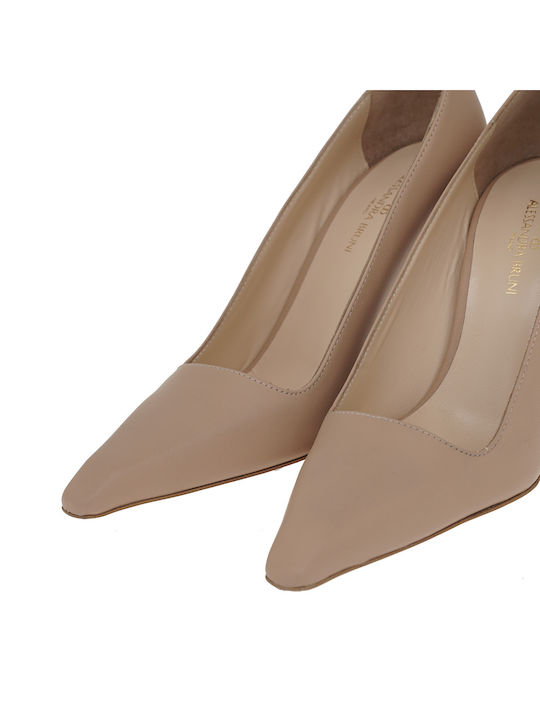 Leather Beige High Heels