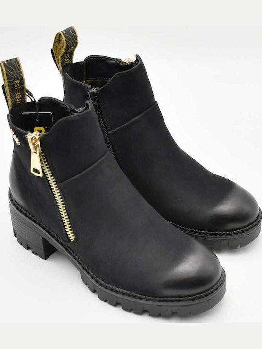 Women's Ankle Boots with Medium Heel Black