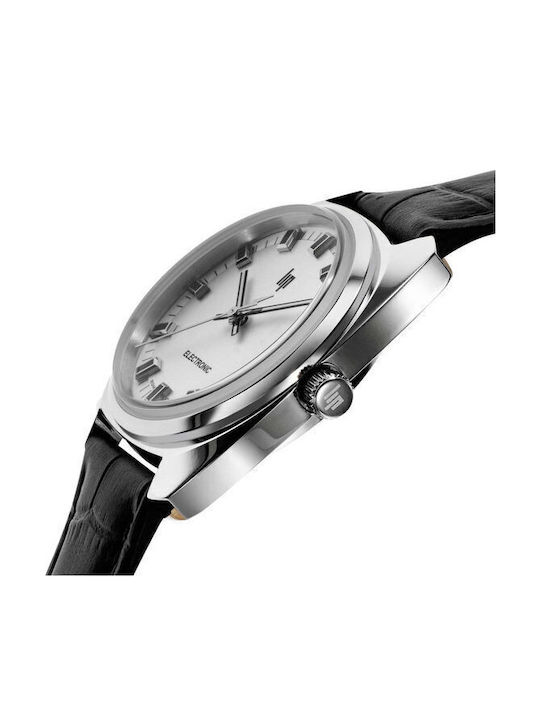 Lip Watches General De Gaulle Men's Watch Battery with Black Leather Strap