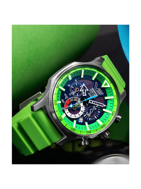 Vostok Europe Expedition Часовник Хронограф Слънчева с Син Кожено Каишка