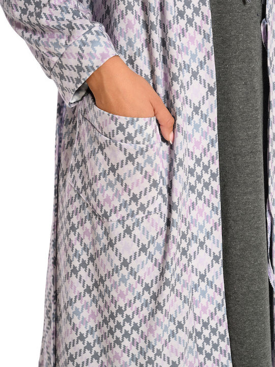 Clio Lingerie Winter Women's Cotton Robe Gray